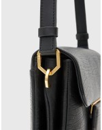 Jupiter grain leather crossbody bag in black