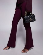 loubella crossbody bag with chain strap in black and gold