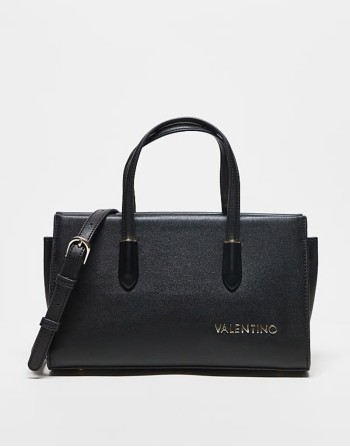 Valentino jasmin top handle bag with detachable crossbody strap in black