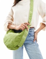 medium nylon crescent bag in green