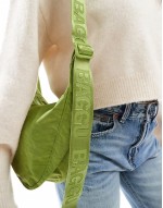 medium nylon crescent bag in green