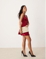 pearl and bead envelope clutch bag in white