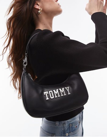 90s varsity shoulder bag in black