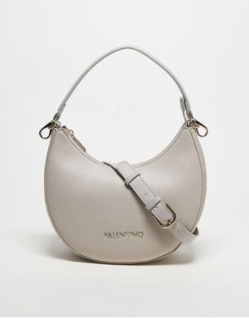 Valentino alexia shoulder bag with detachable crossbody strap in pale grey