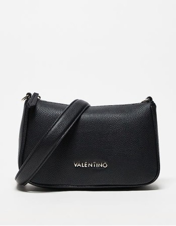 Valentino never shoulder bag with detachable webbing strap in black