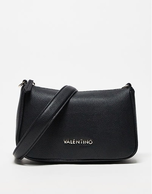 Valentino never shoulder bag with detachable webbing strap in black
