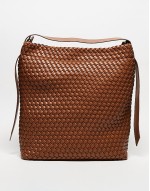 Valentino shantel woven large slouch shoulder bag in tan
