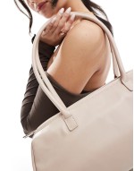 slouchy long shoulder bag in off white