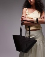 gold detail bucket bag in brown