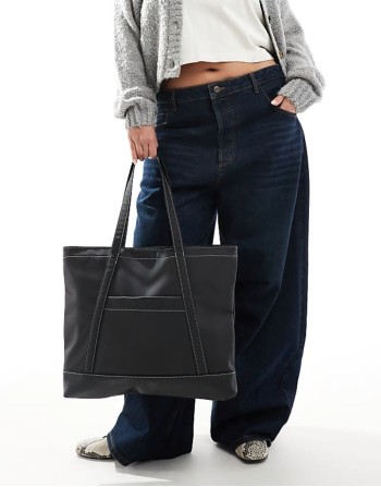 showerproof laptop tote bag in black