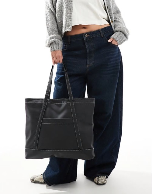 showerproof laptop tote bag in black