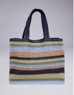 straw tote bag in multi stripe