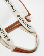 Valentino candle canvas logo tote bag in tan and cream
