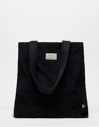 cord logo tote bag in black