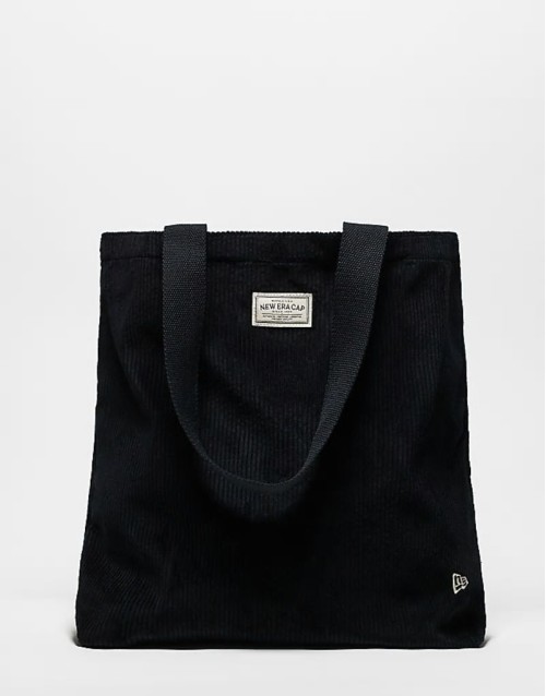 cord logo tote bag in black