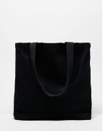 cord logo tote bag in black
