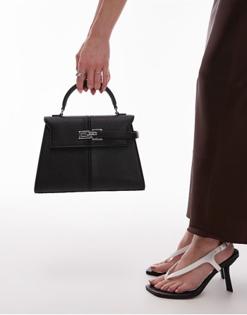 Elise large top handle  bag in black
