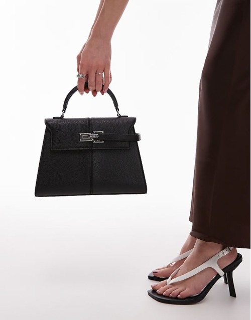 Elise large top handle  bag in black